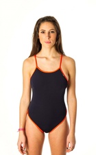 Jednodílné dámské plavky ZEROD Training Dark blue / Orange