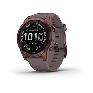 Garmin Fenix 7S PRO Sapphire Solar,Titan Dark Bronze  / Grey Band	 - Garmin Fenix 7S PRO Sapphire Solar,Titan Dark Bronze  / Grey Band	