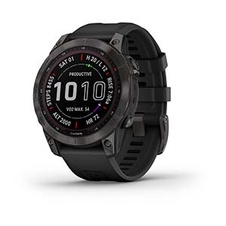 Garmin Fenix 7X PRO Sapphire Solar,Titan Carbon Gray/ Black Silicone Band