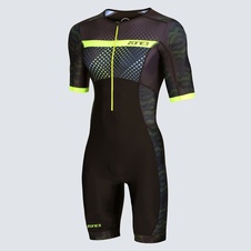 Pánská triatlonová kombinéza Zone3 Activate Plus Short Sleeve Trisuit - REVOLUTION - BLACK:GREEN 1