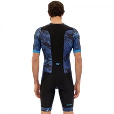 Pánská triatlonová kombinéza Zone3 ACTIVATE+ TROPICAL PALM SHORT SLEEVE FULL ZIP TRISUIT  - Navy/Blue - L - Pánská triatlonová kombinéza Zone3 ACTIVATE+ TROPICAL PALM SHORT SLEEVE FULL ZIP TRISUIT  - Navy:Blue - L 4