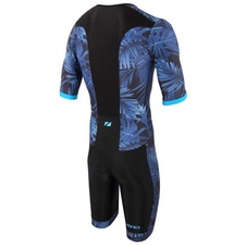 Pánská triatlonová kombinéza Zone3 ACTIVATE+ TROPICAL PALM SHORT SLEEVE FULL ZIP TRISUIT  - Navy/Blue - L - Pánská triatlonová kombinéza Zone3 ACTIVATE+ TROPICAL PALM SHORT SLEEVE FULL ZIP TRISUIT  - Navy:Blue - L 2