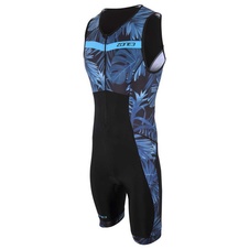 Pánská triatlonová kombinéza Zone3 ACTIVATE+ TROPICAL PALM SLEEVELESS TRISUIT  - Navy:Blue 1