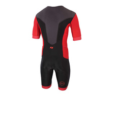 Pánská triatlonová kombinéza Zone3 Aquaflo Plus Short Sleeve Full Zip - Black/Red - Pánská triatlonová kombinéza Zone3 Aquaflo Plus Short Sleeve Full Zip - Black:Red 2