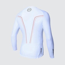 Pánský triatlonový top Zone3 Lava Aero 3/4 Sleeve Warmth Top - WHITE/RED - Pánská triatlonová kombinéza Zone3 Lava Aero 3:4 Sleeve Warmth Top - WHITE:RED 2