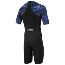 Pánský swimskin Zone3 MEN'S SHORTSLEEVE SWIMSKIN - Black/Blue - zone3-swimskin-short-sleeve