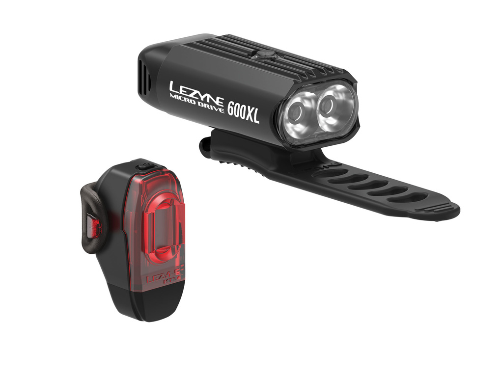 Přední a zadní světlo Lezyne MICRO DRIVE 600XL / KTV PAIR BLACK / BLACK - macro-easy-gps-black