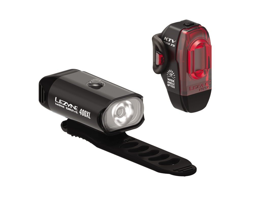 Přední a zadní světlo Lezyne MINI DRIVE 400 / KTV PRO PAIR BLACK / BLACK - mini-drive-400-ktv-pro-pair-black-black