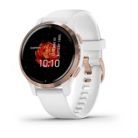 Garmin Venu 2S Rose Gold/White Silicone Band - venu 2s gold_white