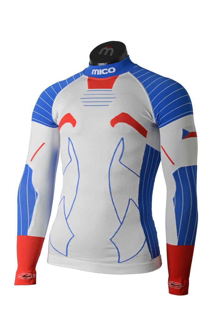 Funkční pánské triko Mico MAN L/SLVS H/NECK SHIRT OFFICIAL CZE, BIANCO - man-l-slvs-h-neck-shirt-official-cze-bianco-iii