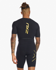 Pánský triatlonový dres s rukávem 2XU Black/Gold - MT6633d-BLKGLD_2