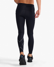 Pánské lehké kompresní punčochy 2XU Black/ Black Reflective - MA5305b-BLKBRF_2