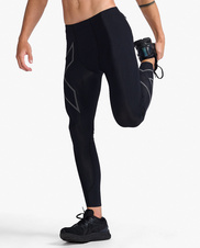 Pánské lehké kompresní punčochy 2XU Black/ Black Reflective - MA5305b-BLKBRF_3