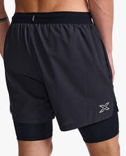 Pánské kraťasy 2v1 2XU Black/Silver Reflective - MR6535b-BLKSRF_2