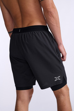 Pánské kraťasy 2v1 2XU Black/Silver Reflective 7inch - MR6536b-BLKSRF_6