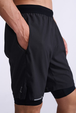 Pánské kraťasy 2v1 2XU Black/Silver Reflective 7inch - MR6536b-BLKSRF_4