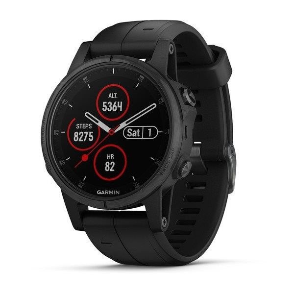 Garmin Fenix 5S Plus Sapphire Black, Black Band