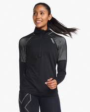 Dámská lehká mikina 2XU Black/Silver Reflective - WR6674a-BLKSRF_1