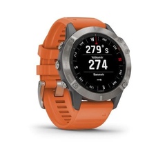 Garmin Fenix 6 PRO Sapphire, Titanium/Orange Band (MAP/Music)