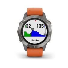 Garmin Fenix 6 PRO Sapphire, Titanium/Orange Band (MAP/Music)