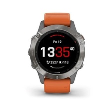 Garmin Fenix 6 PRO Sapphire, Titanium/Orange Band (MAP/Music)