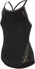 Zone3 Dámské plavky Iconic Bound Back Costume / Black/Grey/Gold /  - 71cPvI4ROuL._AC_UX425_