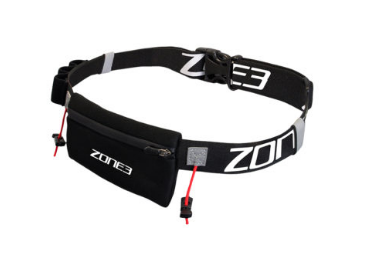 Zone3 Endurance Number Belt with Lycra Fuel Pouch and Energy Gel Storage - BLACK - OS - Výstřižek