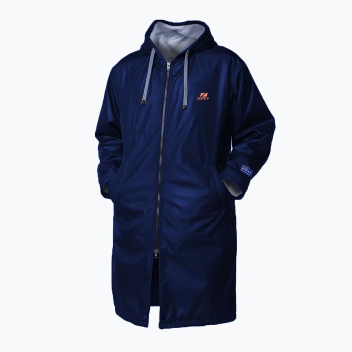 Zone3 Polar Fleece Parka Robe Jacket - NAVY/GREY/ORANGE - zone3-robe-fleecova-bunda-parka-tmave-modra-cw18ufpj103-446555