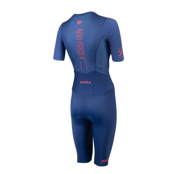 Dámský triatlonový dres Zone3 s krátkým rukávem  AEROFORCE - BLACK - blue-back_1000x