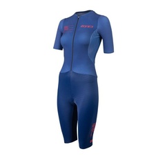 Dámský triatlonový dres Zone3 s krátkým rukávem  AEROFORCE - BLACK - blue-front_1000x