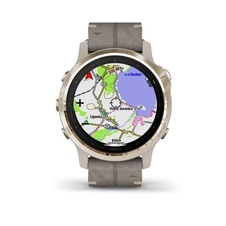 Garmin Fenix 6S PRO Sapphire, Gold/Suede Band (MAP/Music)