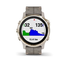 Garmin Fenix 6S PRO Sapphire, Gold/Suede Band (MAP/Music)