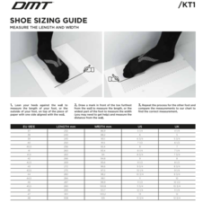 DMT Cyklistické tretry KR0 BLACK/BLACK - velikostní tabulka