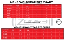 Dámské plavky Zone3 FINA Approved Kneeskin - MF-X Performance Gold - BLACK/GOLD - velikostní tabulka_plavky
