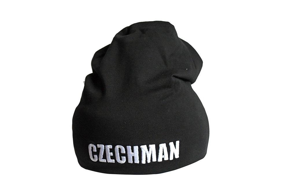 Čepice CZECHMAN - Černá dlouhá - Bílá výšivka