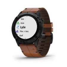 Garmin Fenix 6X PRO Sapphire, BlackDLC/BrownLeather Band (MAP/Music)