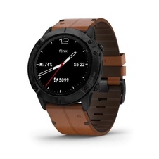 Garmin Fenix 6X PRO Sapphire, BlackDLC/BrownLeather Band (MAP/Music)