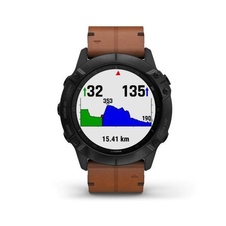 Garmin Fenix 6X PRO Sapphire, BlackDLC/BrownLeather Band (MAP/Music)