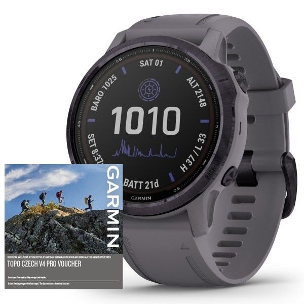Garmin Fenix 6S PRO Solar, Amethyst/Shale Band (MAP/Music)