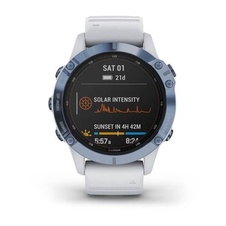 Garmin Fenix 6 PRO Solar, Titanium Blue/White Band (MAP/Music)