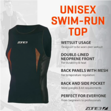 ZONE3 Unisex Swim-Run Top - Black / Orange - Snímek obrazovky 2025-07-18 v 13.43.24