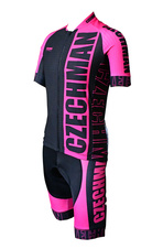 Cyklistický dres RACE - Růžová - Celý komplet - je možné dokoupit dámské cyklistické kraťasy