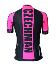 Cyklistický dres RACE - Růžová - Dámský cyklistický dres race zezadu