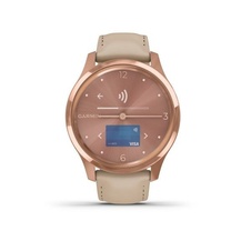 Garmin Vivomove 3 Luxe, 18K RoseGold/SandLeather Band