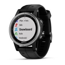 Garmin fenix5S Plus Sapphire Silver, Black Band