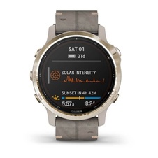 Garmin fenix6S PRO Solar, LightGold/Suede Band (MAP/Music)
