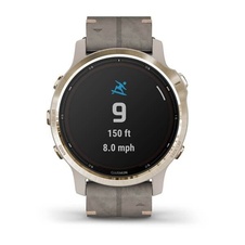 Garmin fenix6S PRO Solar, LightGold/Suede Band (MAP/Music)