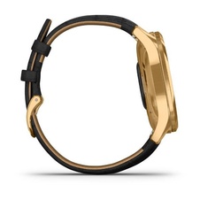 Garmin Vivomove 3 Luxe, 24K Gold/BlackLeather Band