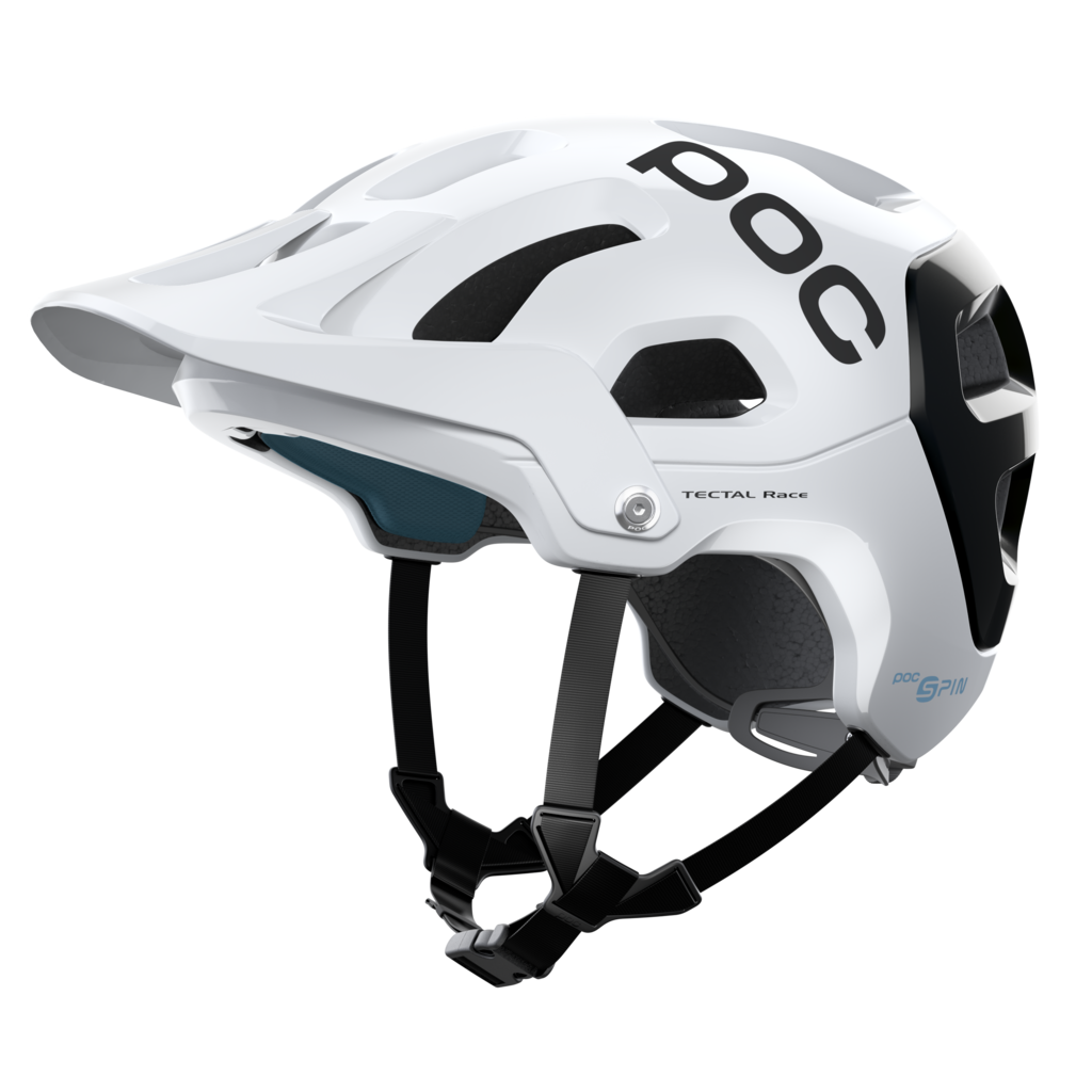 Cyklistická helma POC Tectal Race SPIN Hydrogen White/Uranium Black - Tectal spin white