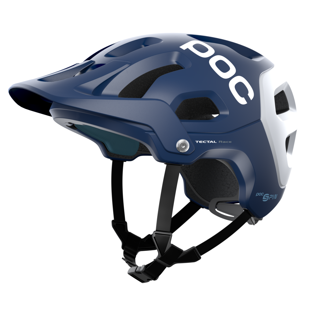 Cyklistická helma POC Tectal Race SPIN Lead Blue/Hydrogen White Matt - Tectal spin blue
